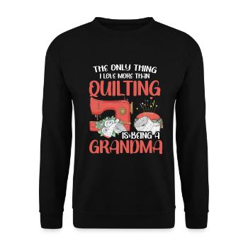 Quilting Gift Sewing Knitting Quilter - Unisex Sweatshirt - black - Front - Alina (178cm) & Michal (187cm)