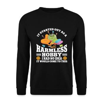 Quilten Geschenk Nähen Stricken Quilter - Unisex Pullover - Schwarz - Vorne - Alina (178cm) & Michal (187cm)