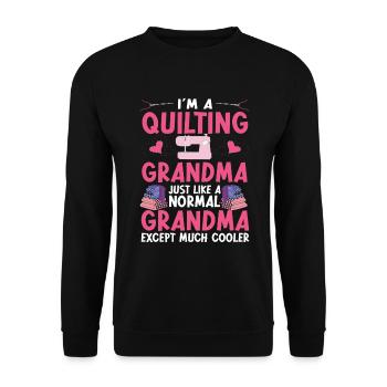 Quilten Geschenk Nähen Stricken Quilter - Unisex Pullover - Schwarz - Vorne - Alina (178cm) & Michal (187cm)