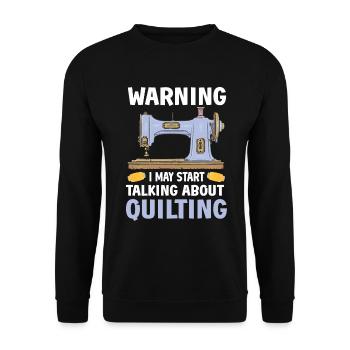 Quilten Geschenk Nähen Stricken Quilter - Unisex Pullover - Schwarz - Vorne - Alina (178cm) & Michal (187cm)