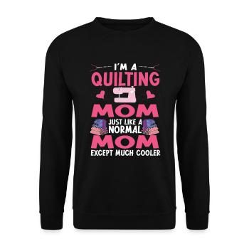 Quilten Geschenk Nähen Stricken Quilter - Unisex Pullover - Schwarz - Vorne - Alina (178cm) & Michal (187cm)