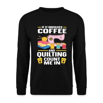 Quilting Gift Sewing Knitting Quilter - Unisex Sweatshirt - black - Front - Alina (178cm) & Michal (187cm)