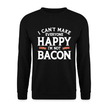 Bacon Gift Bacon Saying Food Bacon - Unisex Sweatshirt - black - Front - Alina (178cm) & Michal (187cm)