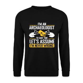 Archaeologist Gift Archaeology - Unisex Sweatshirt - black - Front - Alina (178cm) & Michal (187cm)