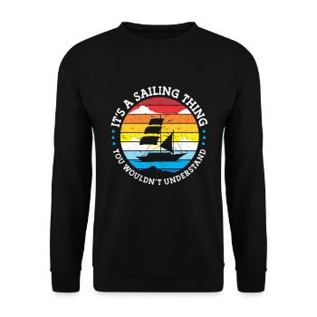 Voilier Cadeau Voilier Capitaine de navigation - Sweat-shirt Unisexe - noir - Devant - Alina (178cm) & Michal (187cm)