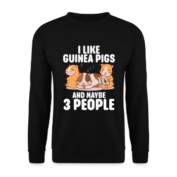 Meerschweinchen Geschenk Haustier Meerschweinchen - Unisex Pullover - Schwarz - Vorne - Alina (178cm) & Michal (187cm)