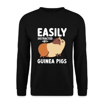 Meerschweinchen Geschenk Haustier Meerschweinchen - Unisex Pullover - Schwarz - Vorne - Alina (178cm) & Michal (187cm)