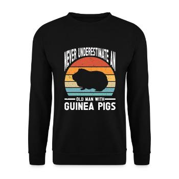 Meerschweinchen Geschenk Haustier Meerschweinchen - Unisex Pullover - Schwarz - Vorne - Alina (178cm) & Michal (187cm)