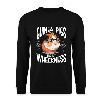 Meerschweinchen Geschenk Haustier Meerschweinchen - Unisex Pullover - Schwarz - Vorne - Alina (178cm) & Michal (187cm)