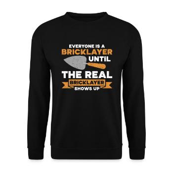 Mason Gift Profession Saying Mason - Unisex Sweatshirt - black - Front - Alina (178cm) & Michal (187cm)