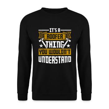 Couvreur Cadeau Travail Artisan Couvreur - Sweat-shirt Unisexe - noir - Devant - Alina (178cm) & Michal (187cm)