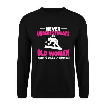 Couvreur Cadeau Travail Artisan Couvreur - Sweat-shirt Unisexe - noir - Devant - Alina (178cm) & Michal (187cm)