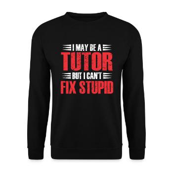 Tutor Geschenk Tutor - Unisex Pullover - Schwarz - Vorne - Alina (178cm) & Michal (187cm)