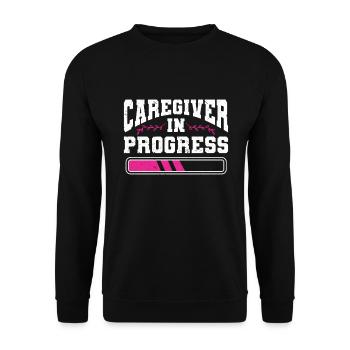 Caregiver Gift Nurse - Unisex Sweatshirt - black - Front - Alina (178cm) & Michal (187cm)