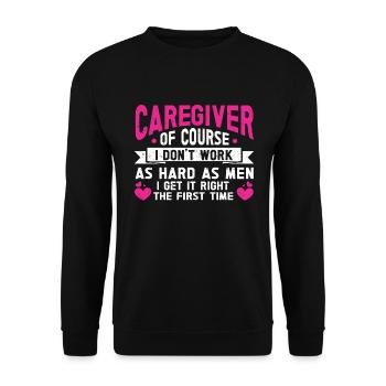 Caregiver Gift Nurse - Unisex Sweatshirt - black - Front - Alina (178cm) & Michal (187cm)