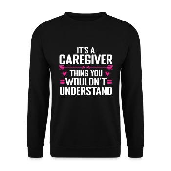 Caregiver Gift Nurse - Unisex Sweatshirt - black - Front - Alina (178cm) & Michal (187cm)