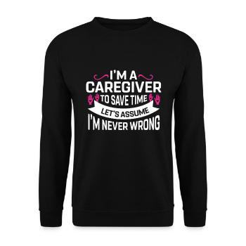 Caregiver Gift Nurse - Unisex Sweatshirt - black - Front - Alina (178cm) & Michal (187cm)