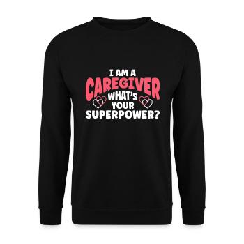 Caregiver Gift Nurse - Unisex Sweatshirt - black - Front - Alina (178cm) & Michal (187cm)