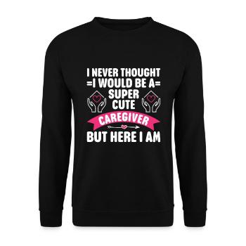 Caregiver Gift Nurse - Unisex Sweatshirt - black - Front - Alina (178cm) & Michal (187cm)