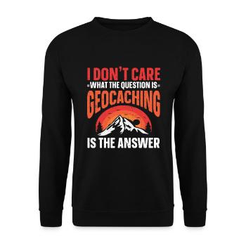 Cadeau Geocaching Geocacher Geocache - Sweat-shirt Unisexe - noir - Devant - Alina (178cm) & Michal (187cm)