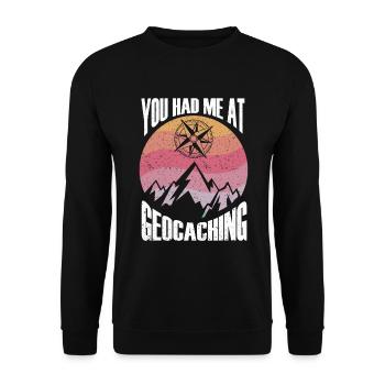 Cadeau Geocaching Geocacher Geocache - Sweat-shirt Unisexe - noir - Devant - Alina (178cm) & Michal (187cm)