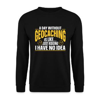 Cadeau Geocaching Geocacher Geocache - Sweat-shirt Unisexe - noir - Devant - Alina (178cm) & Michal (187cm)
