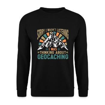 Cadeau Geocaching Geocacher Geocache - Sweat-shirt Unisexe - noir - Devant - Alina (178cm) & Michal (187cm)