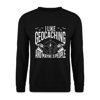 Cadeau Geocaching Geocacher Geocache - Sweat-shirt Unisexe - noir - Devant - Alina (178cm) & Michal (187cm)