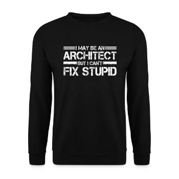 Architect's Gift, Architecture Lover - Unisex Sweatshirt - black - Front - Alina (178cm) & Michal (187cm)