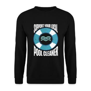 Nettoyage de piscine Travail Gardien de piscine - Sweat-shirt Unisexe - noir - Devant - Alina (178cm) & Michal (187cm)