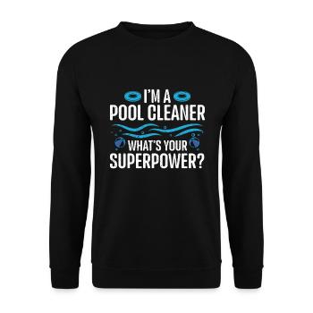 Nettoyage de piscine Travail Gardien de piscine - Sweat-shirt Unisexe - noir - Devant - Alina (178cm) & Michal (187cm)