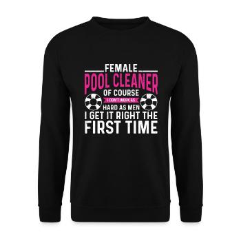 Nettoyage de piscine Travail Gardien de piscine - Sweat-shirt Unisexe - noir - Devant - Alina (178cm) & Michal (187cm)