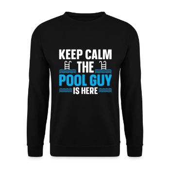 Nettoyage de piscine Travail Gardien de piscine - Sweat-shirt Unisexe - noir - Devant - Alina (178cm) & Michal (187cm)