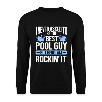 Nettoyage de piscine Travail Gardien de piscine - Sweat-shirt Unisexe - noir - Devant - Alina (178cm) & Michal (187cm)