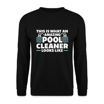 Nettoyage de piscine Travail Gardien de piscine - Sweat-shirt Unisexe - noir - Devant - Alina (178cm) & Michal (187cm)