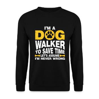 Dog Sitter Gift, Professional Dog Sitter - Unisex Sweatshirt - black - Front - Alina (178cm) & Michal (187cm)