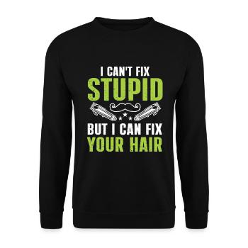Lustiges Friseur Geschenk Stylist Friseur - Unisex Pullover - Schwarz - Vorne - Alina (178cm) & Michal (187cm)