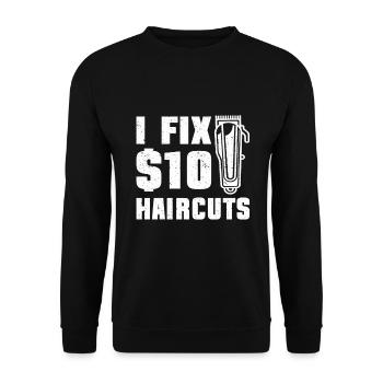 Lustiges Friseur Geschenk Stylist Friseur - Unisex Pullover - Schwarz - Vorne - Alina (178cm) & Michal (187cm)