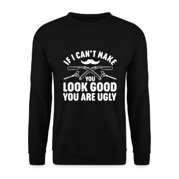 Lustiges Friseur Geschenk Stylist Friseur - Unisex Pullover - Schwarz - Vorne - Alina (178cm) & Michal (187cm)