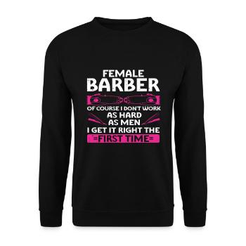 Lustiges Friseur Geschenk Stylist Friseur - Unisex Pullover - Schwarz - Vorne - Alina (178cm) & Michal (187cm)