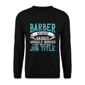 Lustiges Friseur Geschenk Stylist Friseur - Unisex Pullover - Schwarz - Vorne - Alina (178cm) & Michal (187cm)