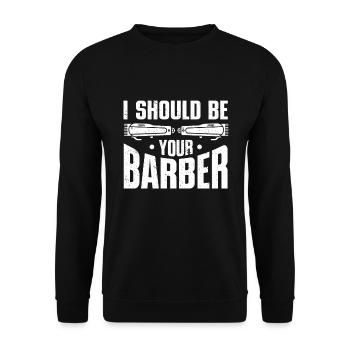 Lustiges Friseur Geschenk Stylist Friseur - Unisex Pullover - Schwarz - Vorne - Alina (178cm) & Michal (187cm)