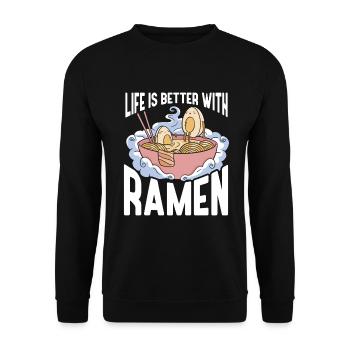 Ramen Cadeau Soupe de nouilles japonaises Ramen - Sweat-shirt Unisexe - noir - Devant - Alina (178cm) & Michal (187cm)