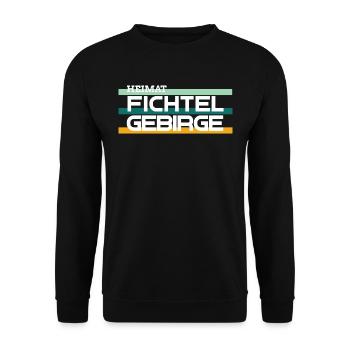 Heimat Fichtelgebirge retro - Unisex Pullover - Schwarz - Vorne - Alina (178cm) & Michal (187cm)