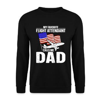Flight Attendant Papa Stewardess Flight Attendant - Unisex Sweatshirt - black - Front - Alina (178cm) & Michal (187cm)