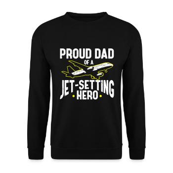 Flugbegleiter Papa Stewardess Flugbegleiter - Unisex Pullover - Schwarz - Vorne - Alina (178cm) & Michal (187cm)