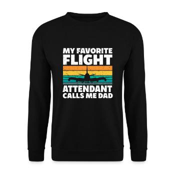 Flight Attendant Papa Stewardess Flight Attendant - Unisex Sweatshirt - black - Front - Alina (178cm) & Michal (187cm)