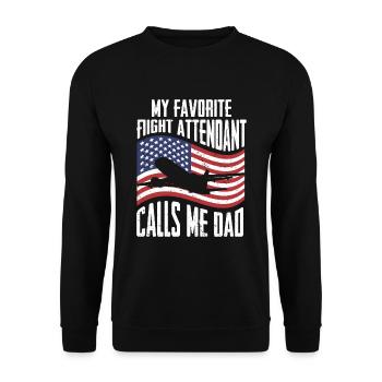 Flight Attendant Papa Stewardess Flight Attendant - Unisex Sweatshirt - black - Front - Alina (178cm) & Michal (187cm)