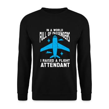 Hôtesse de l’air Papa Hôtesse de l’air Hôtesse de l’air - Sweat-shirt Unisexe - noir - Devant - Alina (178cm) & Michal (187cm)