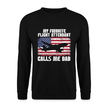 Flight Attendant Papa Stewardess Flight Attendant - Unisex Sweatshirt - black - Front - Alina (178cm) & Michal (187cm)